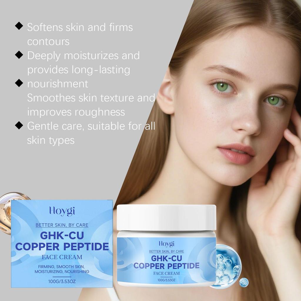 Copper Peptide Face Cream, Hydrating & Nourishing, Smooth & Elastic, Non-Sticky