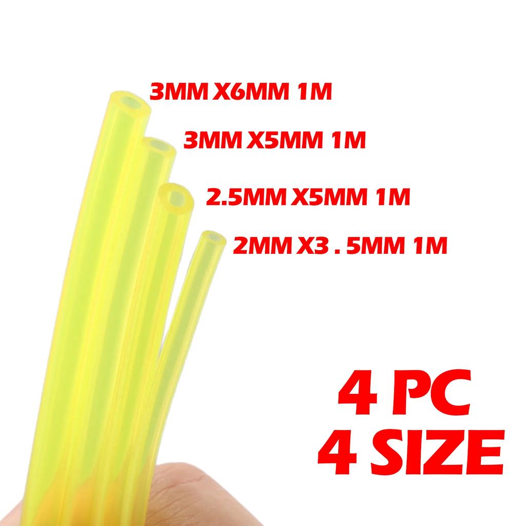4PCS Petrol Fuel Gas Line Pipes Hoses Petrol Line For String Trimmer Chainsaw Saw Blower Grass Cutter Brushcutter Fitting