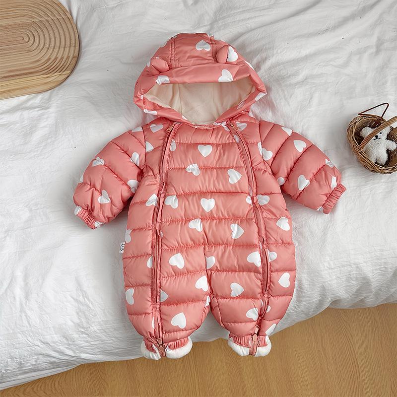 Tuta Intera in Cotone Unisex per Neonati con Fodera in Pile, Abbigliamento da Esterno con Piedi per Bambini e Bambine.