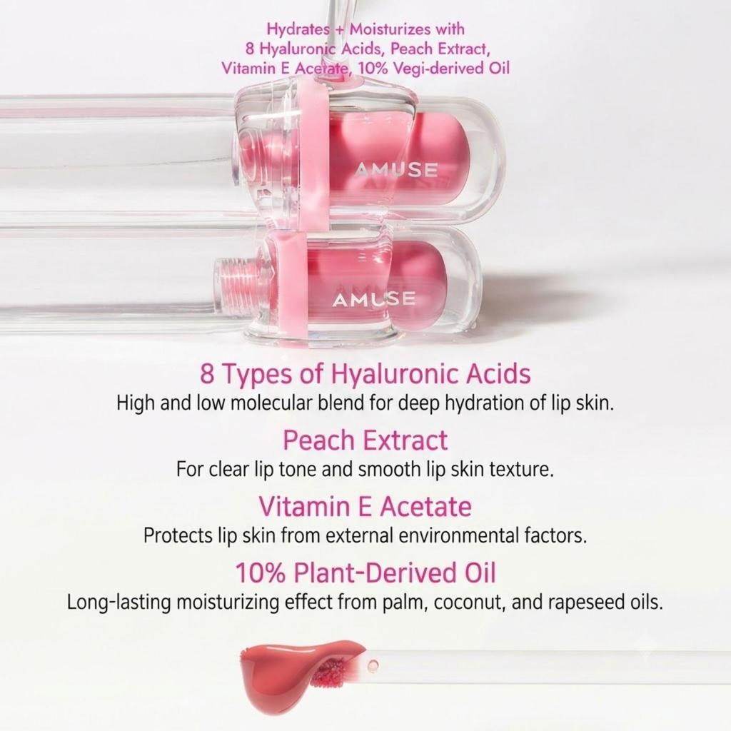 AMUSE Jelly Fit Tint #05 Oat Fig Korean Lip Tint Glossy Makeup 4g