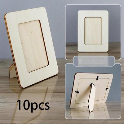 10 Decorative Unfinished Wooden Photo Ready To Paint, Multifunctional And Practical, for Painting