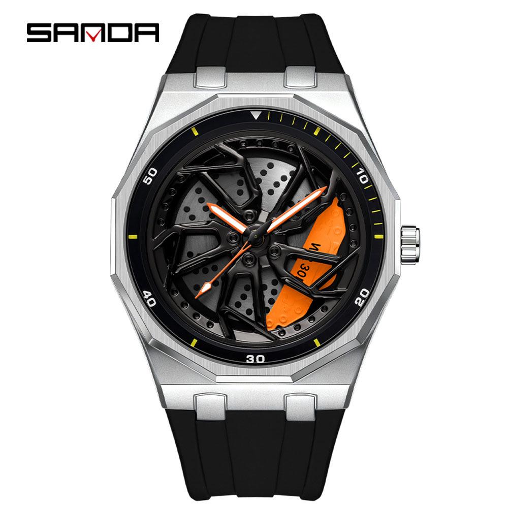 SANDA Men s Sporty Rotating Dial Quartz Watch - Cool, Casual, Waterproof Model 1163