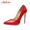 Fashion Aphixta 2025 Spring Super High 12cm Stiletto Heels Pumps Women Shoes Pointed Toe Florescence Patent Leather Office Thin Heel