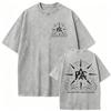 Vintage Washed Game on The Beach Print T Shirt Men Women gothic Fashion Cotton Short Sleeve T-shirt Streetwear