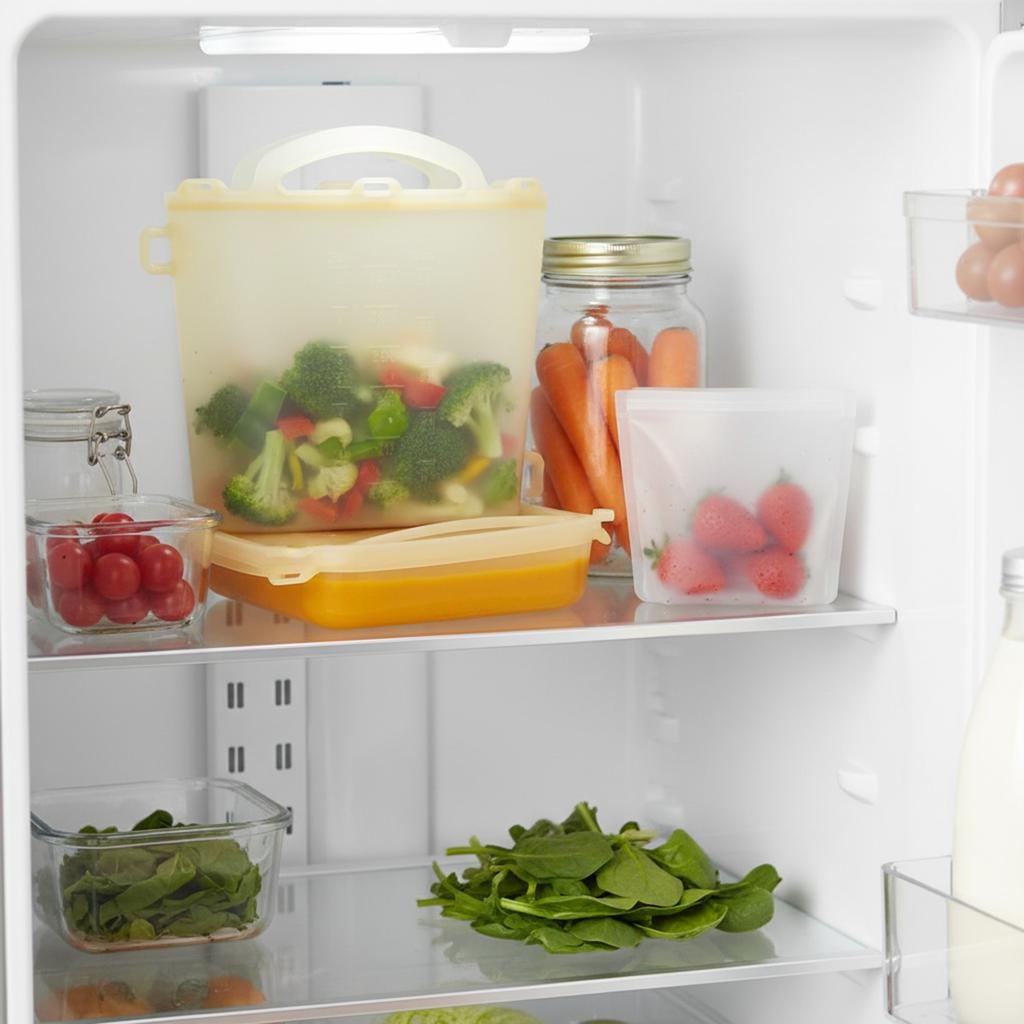Food Grade Silicone Storage Bags Reusable Airtight For Fridge Kitchen Vegetable Baby Food