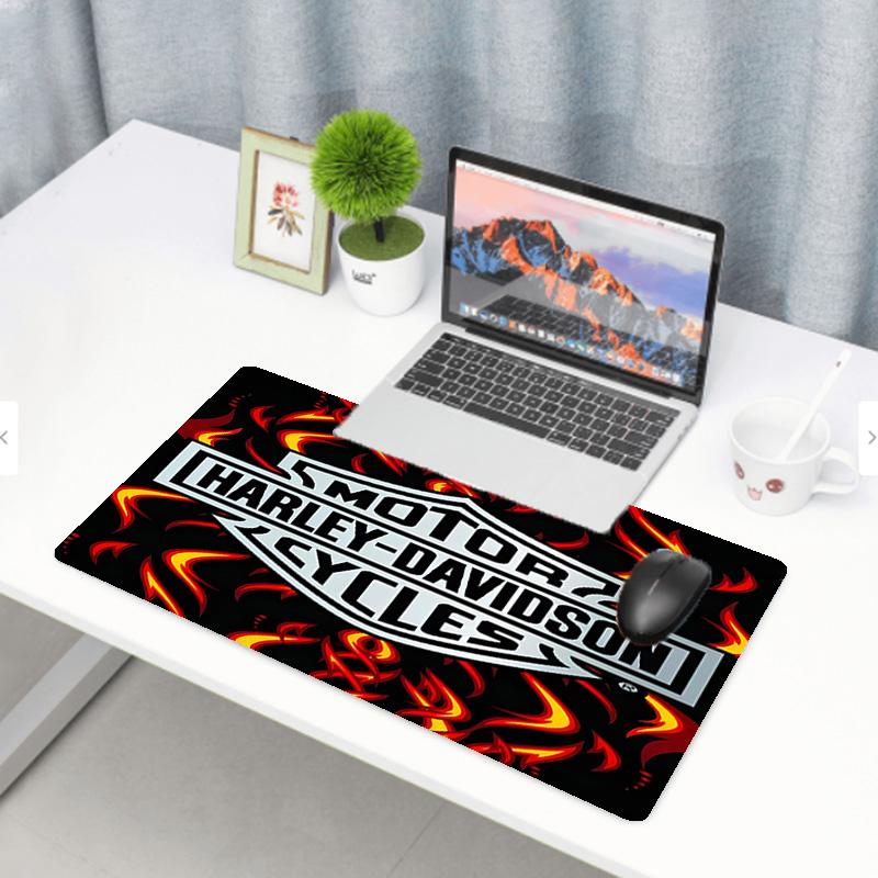 Harley Davidson Print Mouse Pad, Anti‑Slip Desktop keyboard Mat, for PC Laptop Gaming Working Daily Use, Cool Festival Birthday Gift
