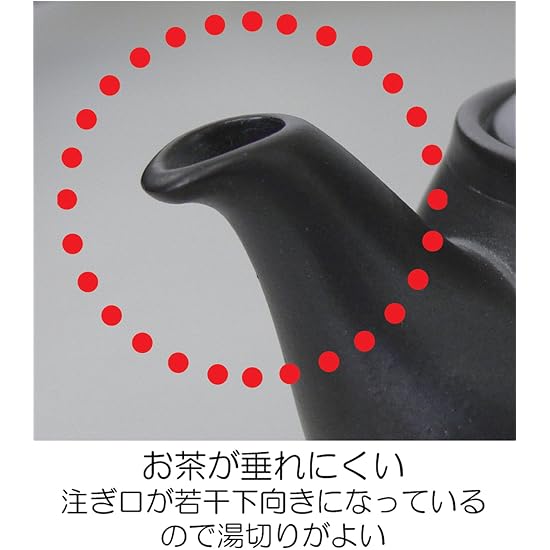 Suzuki, Banko-yaki Elegant Kyusu (Teapot) Size 1.5 (in Gift Box) Jet Black 0977-5140, 270ml