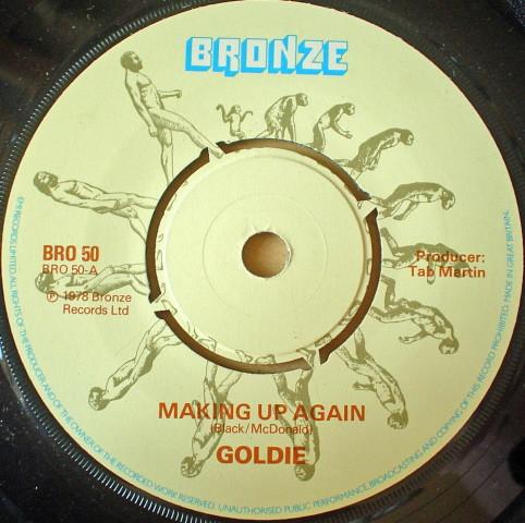 

7inch Record GOLDIE - Making Up Again BRO50 Bronze 1978 UK Rock Used