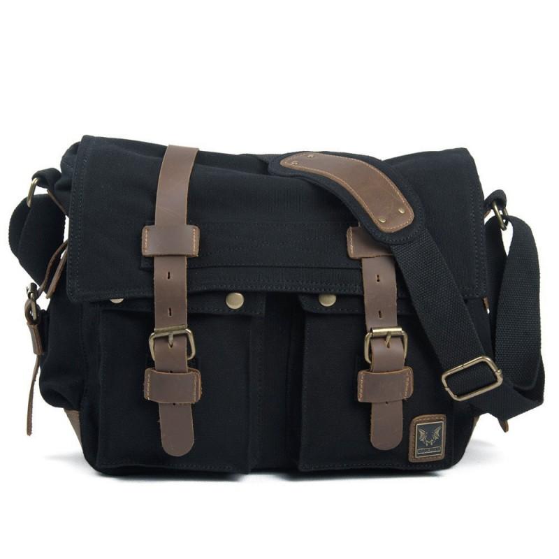 Mens Canvas DSLR Camera Bag With Waterproof Cotton Inner Sleeve Shoulder Crossbody Outdoor Travel