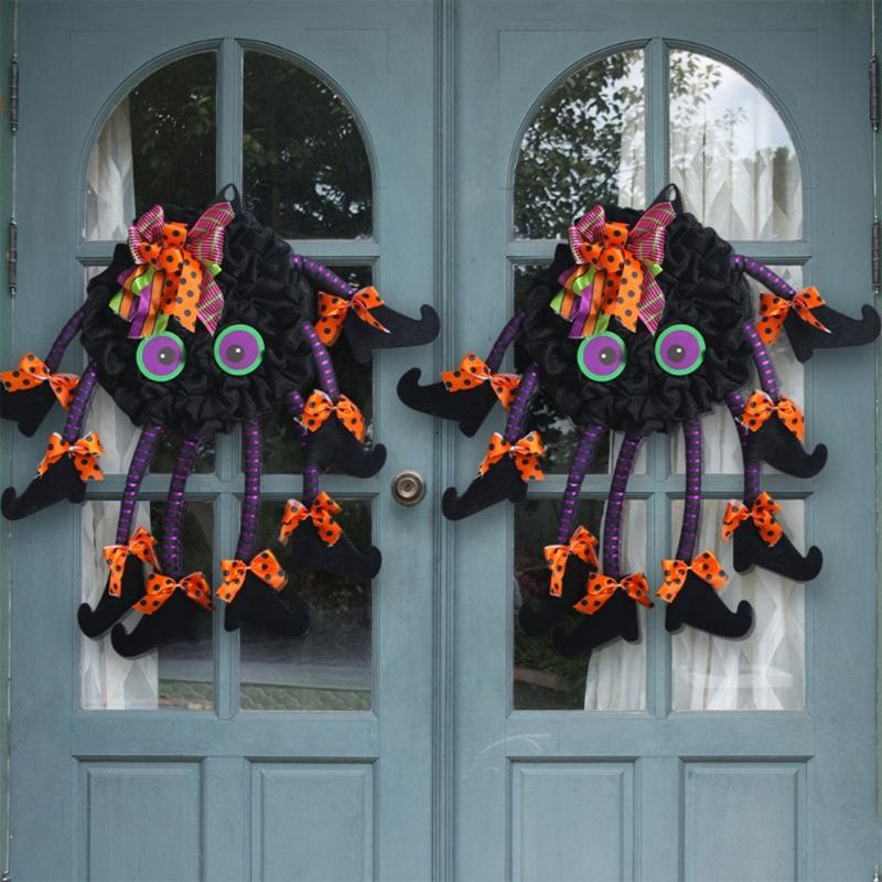 Halloween Multi Legged Witch Wreath Wall Front Door Decorative Indoor Outdoor Decoration Pendants Terror Decoration