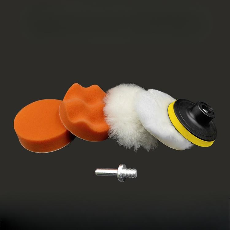 5Pcs/set Car Waxing Beauty Polishing Disc Wool Polishing Wheel Self-adhesive Pad Sponge Ball Polishing Machine Waxing Sponge Disc