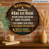 2D Flat, 1pc 7.87X7.87 Inch 2D Round Aluminum Sign, Vintage Plaque about "Courtyard Bar Welcome", Bar Patio Decoration Sign, Suitable for Decorating