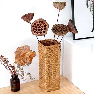 Handgefertigte gewebte Blumenvase Kreativer Blumenkorb Weben Zimmer Blumenarrangierer Schleierkraut Trockenblumentopf Heimdekoration
