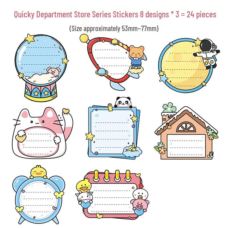 Мультяшные стикеры-заметки: Милые записные книжки для записей и самодельные этикетки с именами