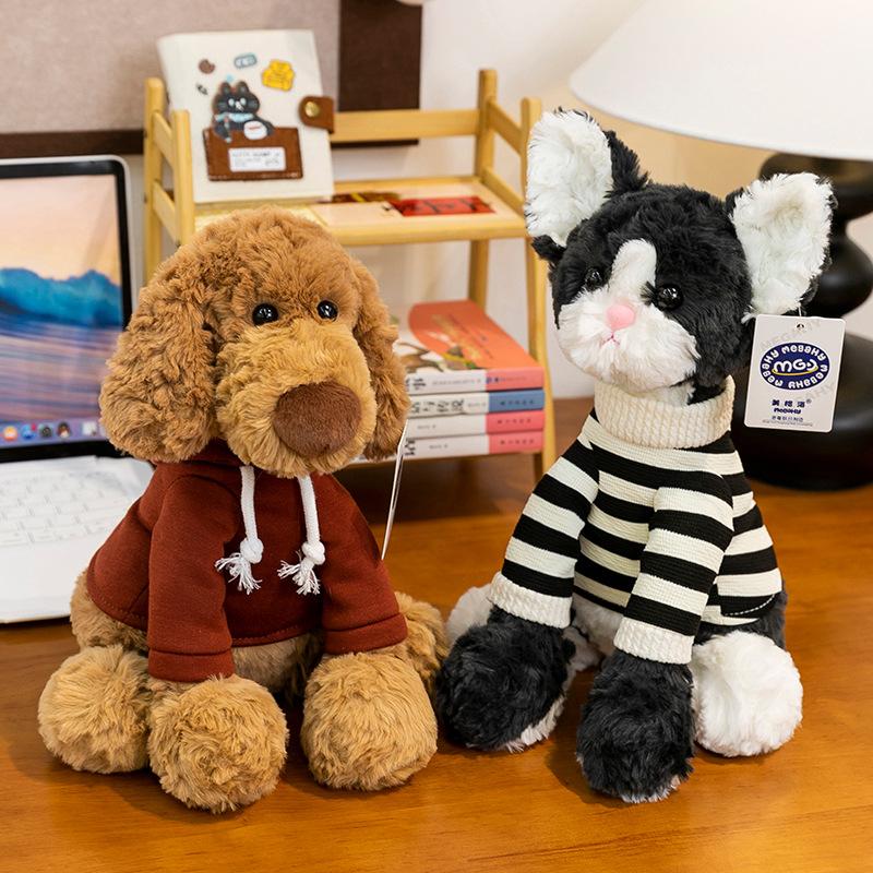 New Sweater Fox Plush Toy Locks Series Cute German Cat Doll Children's Birthday Gift