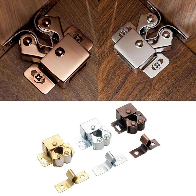 Cabinet Latches, Furniture Cabinet Roller Hardware with Shaped Mating Plate for Kitchen Cabinets, Wardrobes, and Bookcase Units