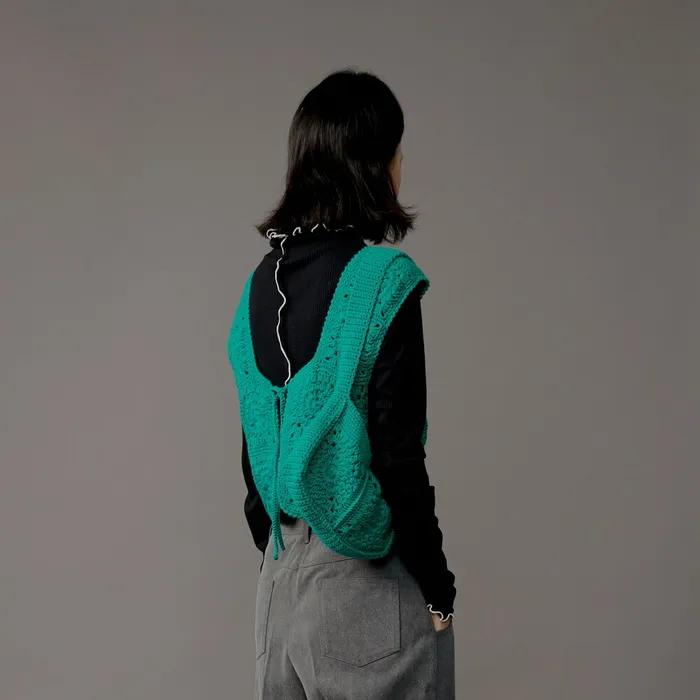 Bag Crochet Vintage Hand Made Green