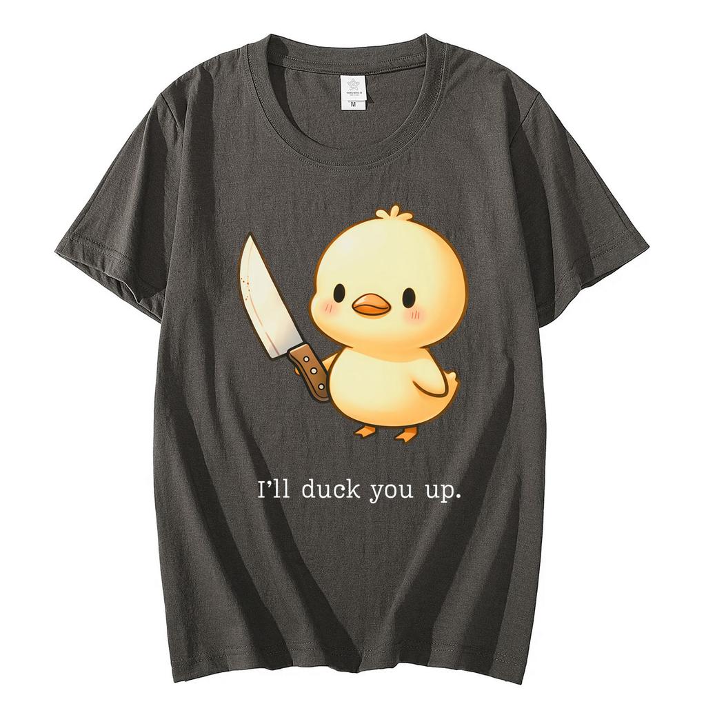 Funny Duck Meme Graphic T Shirts High Street Fashion Trend Short Sleeve Tshirt Men Women Casual Loose Cotton T Shirt Streetwear