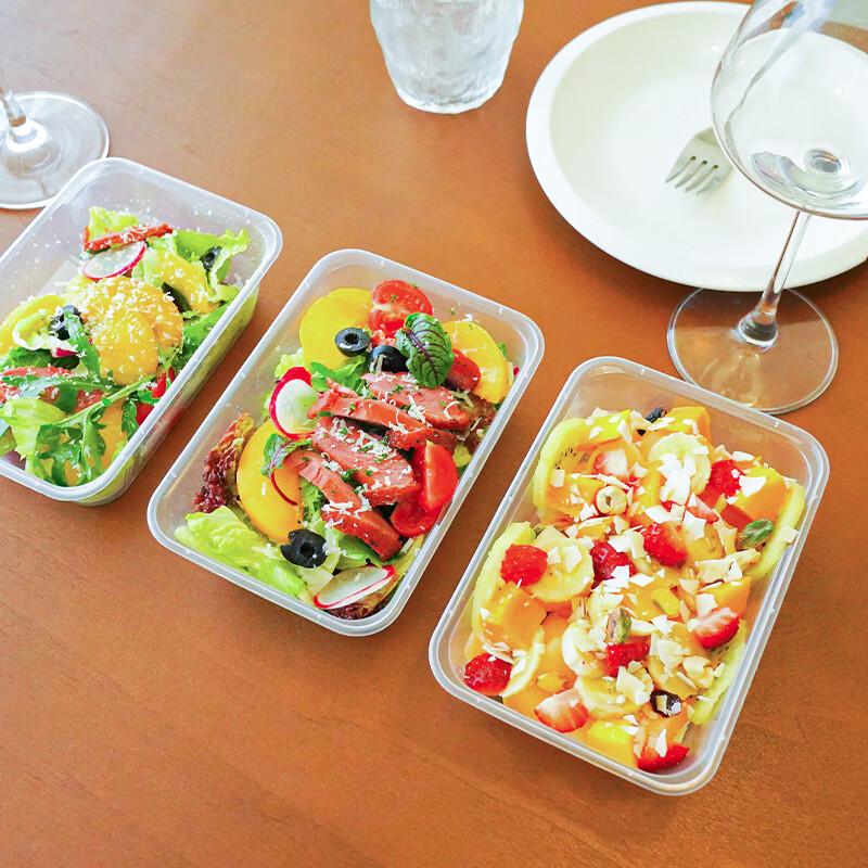 Disposable Black Square Meal Prep Boxes with Lids