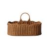 Woven Basket Arched Handle Rattan Brown Tray Organizer