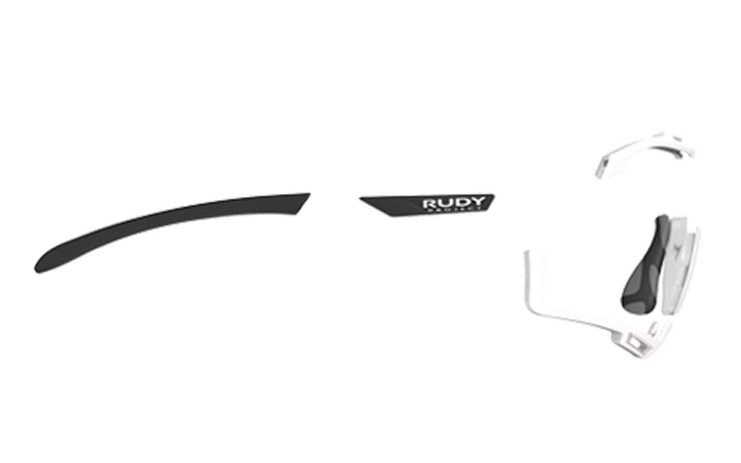 Sunglasses Accessories Cut Line Chromatic Full Custom Kit Black Includes Temple Rubber Ergonose IX Emblem [RUDYPROJECT] White/Black/Gray (1 set), (1