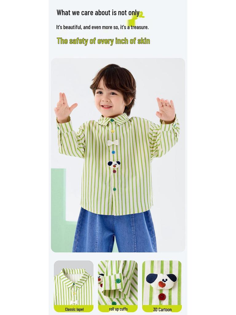 100% Cotton Dudu Family Kids' Spring Shirt - New Arrival for Boys & Babies