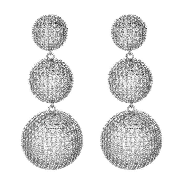 

European & American Chic Tassel Zircon Earrings - Elegant Semicircle Design for Women s Wedding & Party Jewelry.