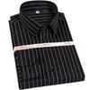 Official Formal Pure Cotton Iron Free  Square Collar Business Men Plaid Shirts Long Sleeve Anti Wrinkle