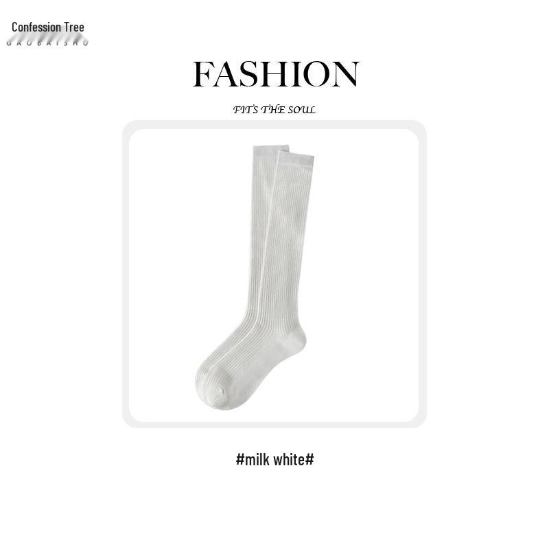

Women s Thin Solid Color Calf Socks - Versatile, Slimming, and Stylish for Spring and Summer One Size (Approx. 31cm) белый/кремовый