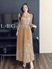 Issey Miyake Pleated Plus Size Luxurious Slimming Long Dress for Women