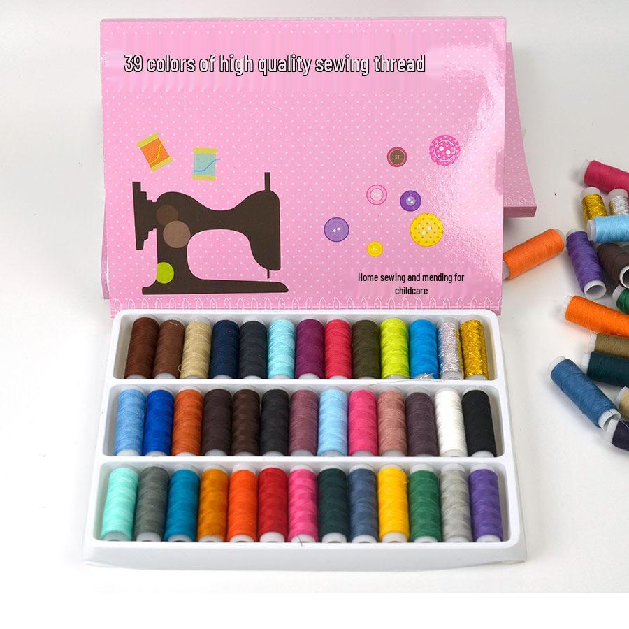 39-Color Polyester Sewing Thread Set, 260G, 40/2, for Home Sewing Machines