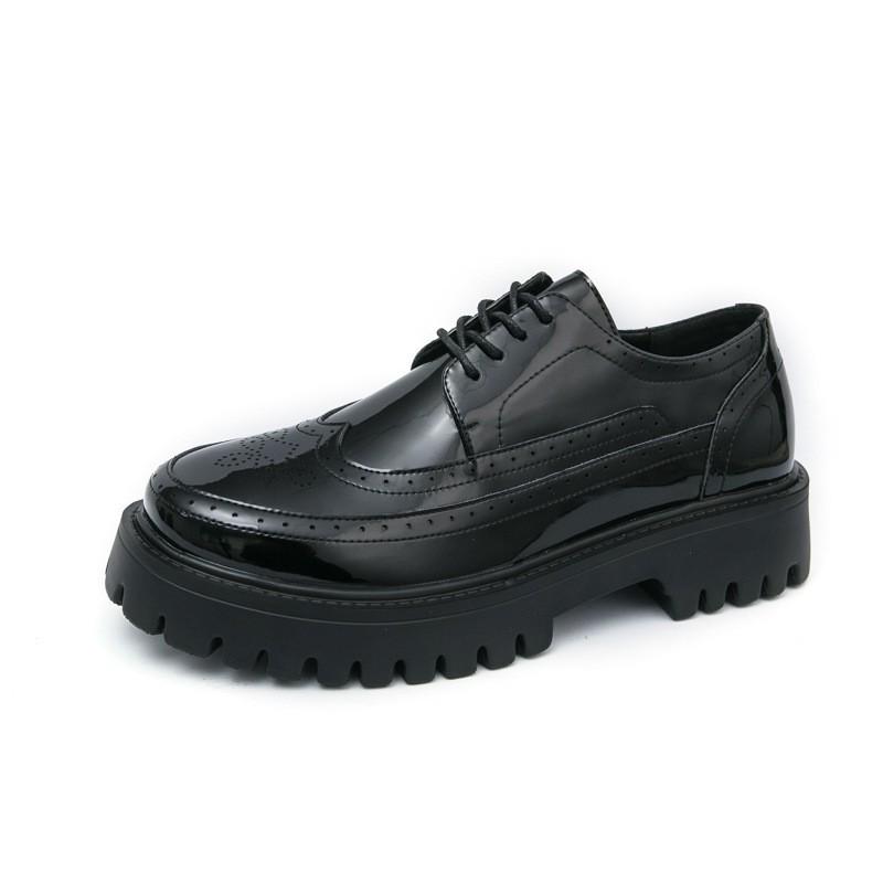 2025 Men s White Brogue Leather Low-top Lace-up Casual Shoes 46