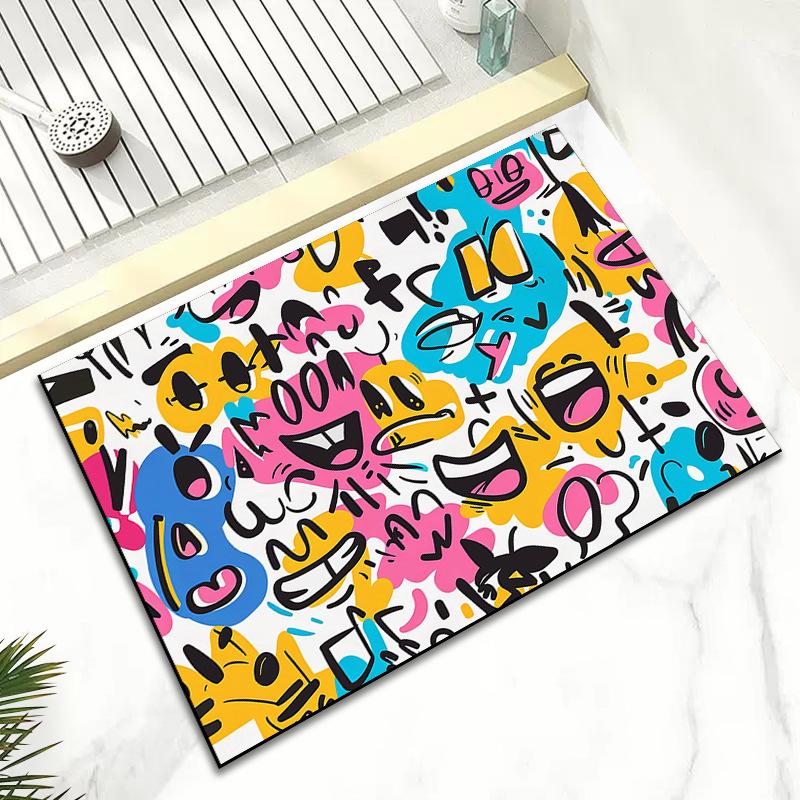 Household Diatom Mud Absorbent Non-slip Quick Dry Mat Bathroom Door Mat Cartoon Cute Funny Mat