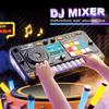 Kids DJ Mixer with Microphone Electronic Piano Keyboard BT 5.0 DJs Turntable Controller Musical Instrument Kid Christmas Gifts