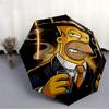 1 Stück Simpson Automatischer Faltregenschirm, Langlebiger Kunststoff & Eisen, Leicht für den Täglichen Außenbereich  005