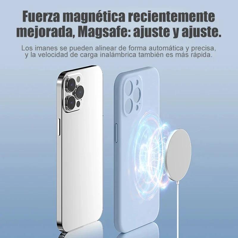 Liquid Silicone Phone Case For iPhone 15 14 13 12 11 Pro Max Plus For Magsafe Magnetic Wireless Charging Cover