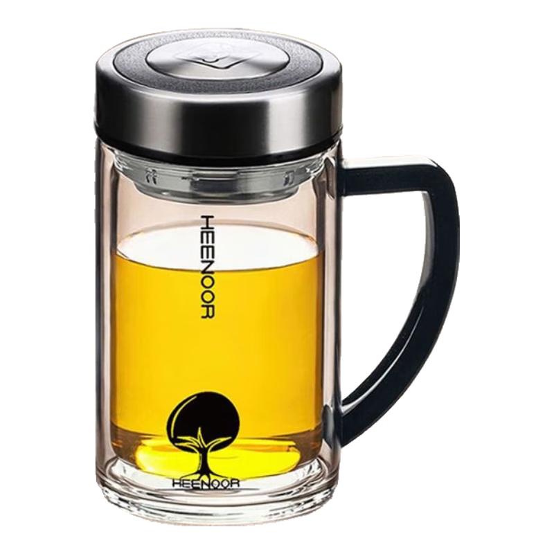 Heenoor Double-Walled Glass Tea Mug with Handle 290ML
