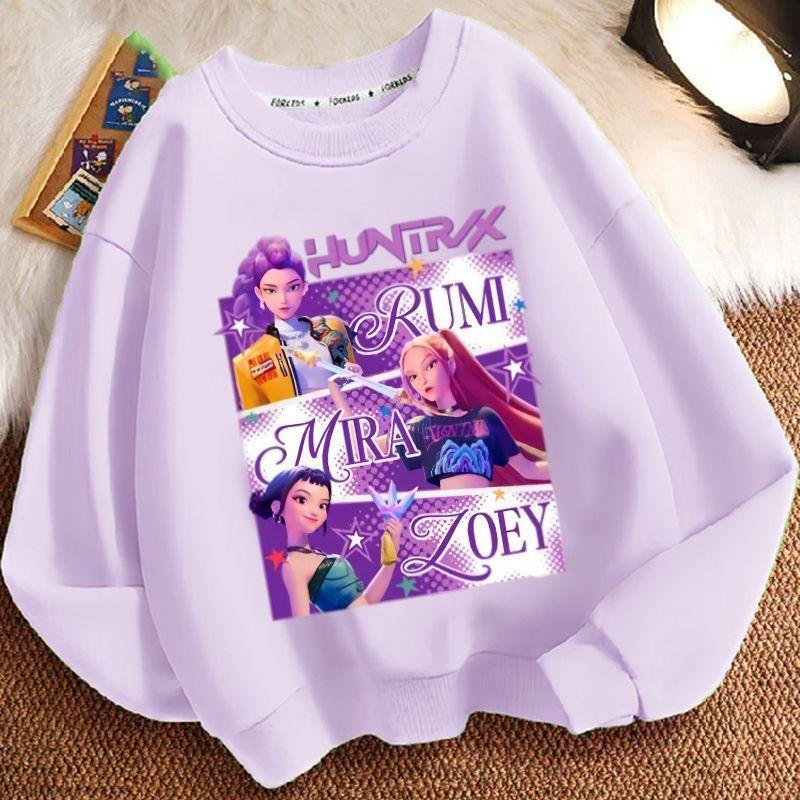 Children's Witch Hunt Team Round-neck Hoodies for Autumn and Winter, Long-sleeved Casual Jackets for Boys and Girls