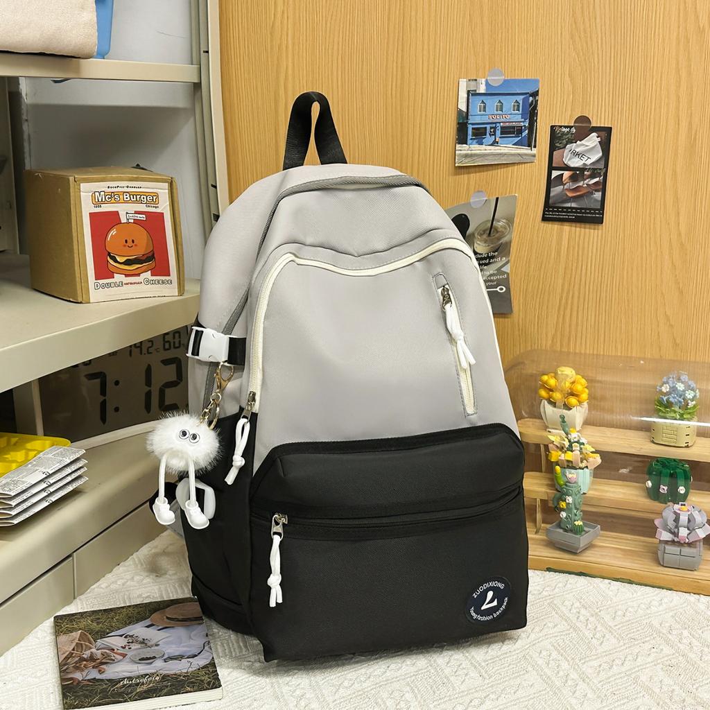 Schoolbag1011 New Korean Version Backpack Large Capacity Junior High School High School Student Schoolbag Women's Niche Fashion Versatile Travel 