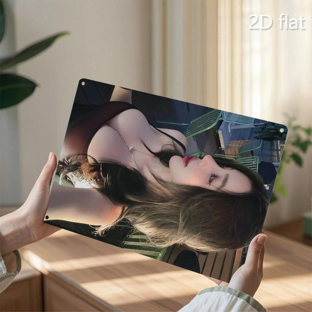 Metal Wall Decor 2D Iron Art Portrait Women Vintage Style Retro Home Decor 20x30cm Forged Wall Hanging