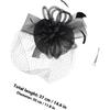 Mesh Flower Headband Cocktail Tea Party Hat Clip for Women Wedding Special Occasion Accessories Black
