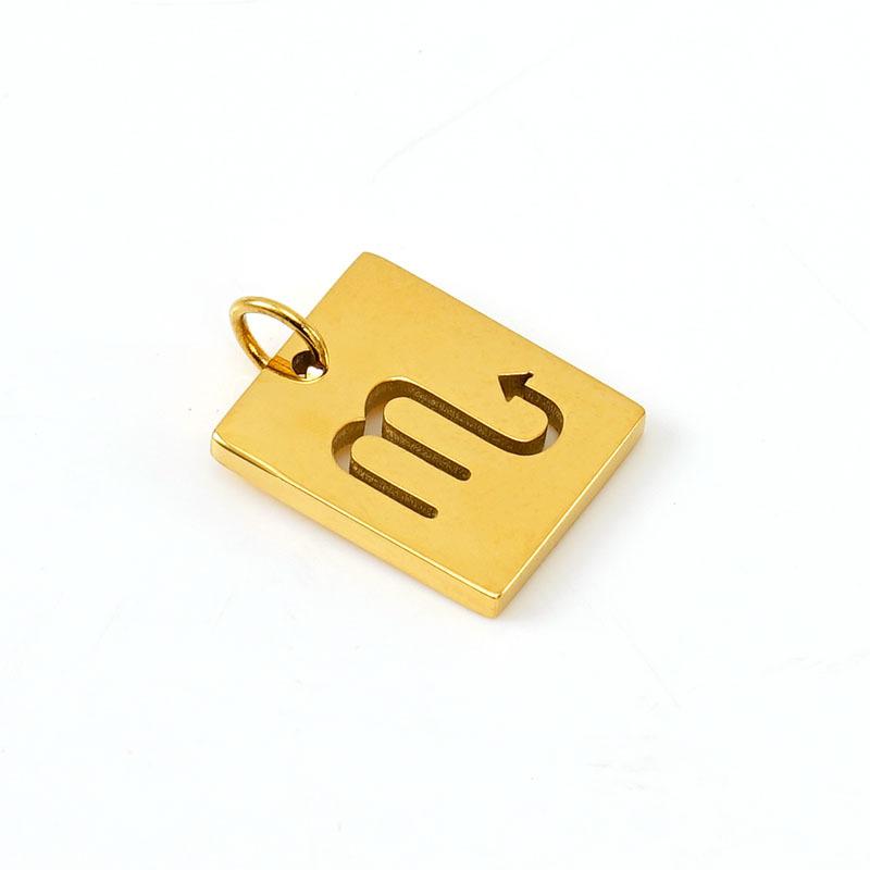 Simple titanium steel 12 constellation pendant DIY necklace women's 18K stainless steel versatile necklace neck jewelry