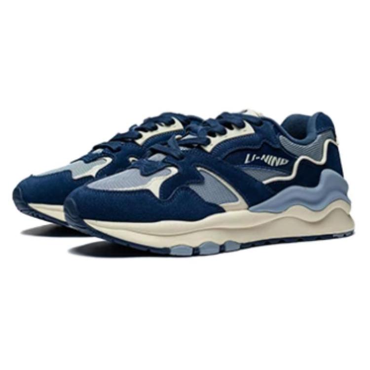 New LiNing 001 Mountains And Seas Anti Slip Wear Resistant Low Top Sports Casual Shoes Women's Soft Gray Blue AZGT008-3