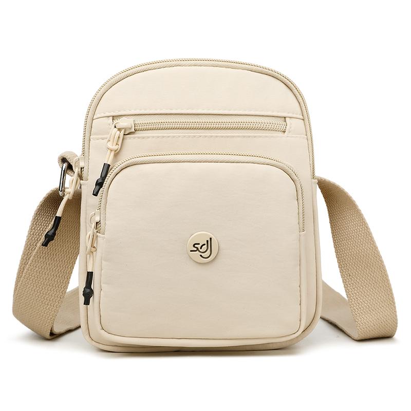 Женская сумка сумка через плечо легкая нейлоновая многослойная сумка сумка на плечо бежевый