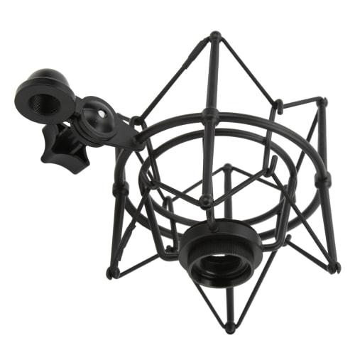 Metal Microphone Shock Mount Clip, Anti-Vibration Spider Microphone Shock Mount with Adjustable Locking Knob for Music Studio, Gaming, Live Recording,