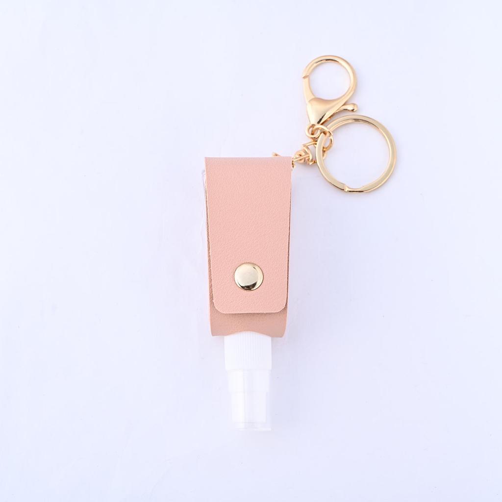 T-Shaped Leather Hand Sanitizer & Perfume Keychain Case with Spray Bottle