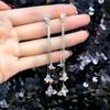 Korean Fashion Zircon Butterfly Tassel Earrings Trendy Crystal Zinc Alloy Color Rhinestone Pendant Earrings Party Zircon