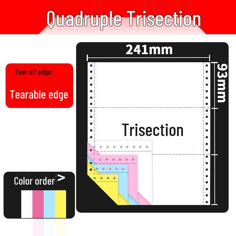 Triplicate Dot Matrix Printer Paper: 2-part, 4-part, and 5-part Delivery Notes