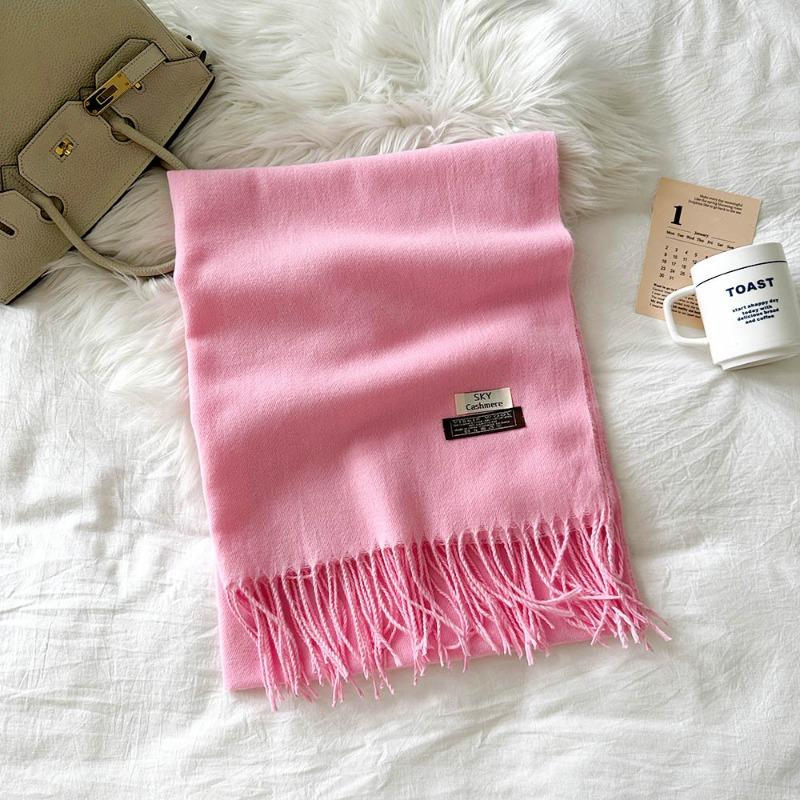 Solid color scarf women's winter new imitation cashmere scarf multi-color warm scarf long shawl