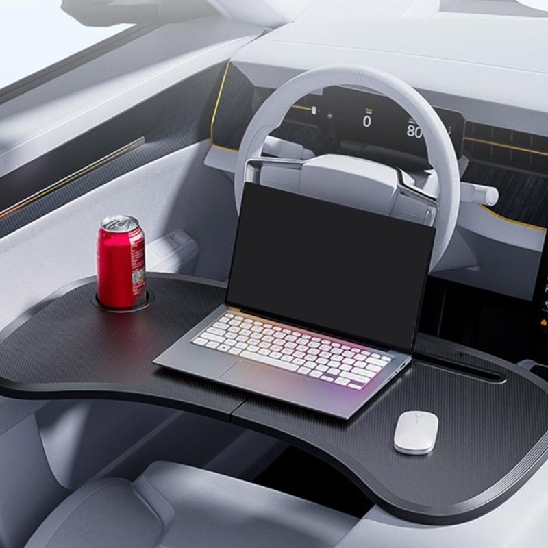 Front Passenger Foldable Table For Vehicles Snack Tray Workstation Steering Wheel Foldable Adjustable Tray Board